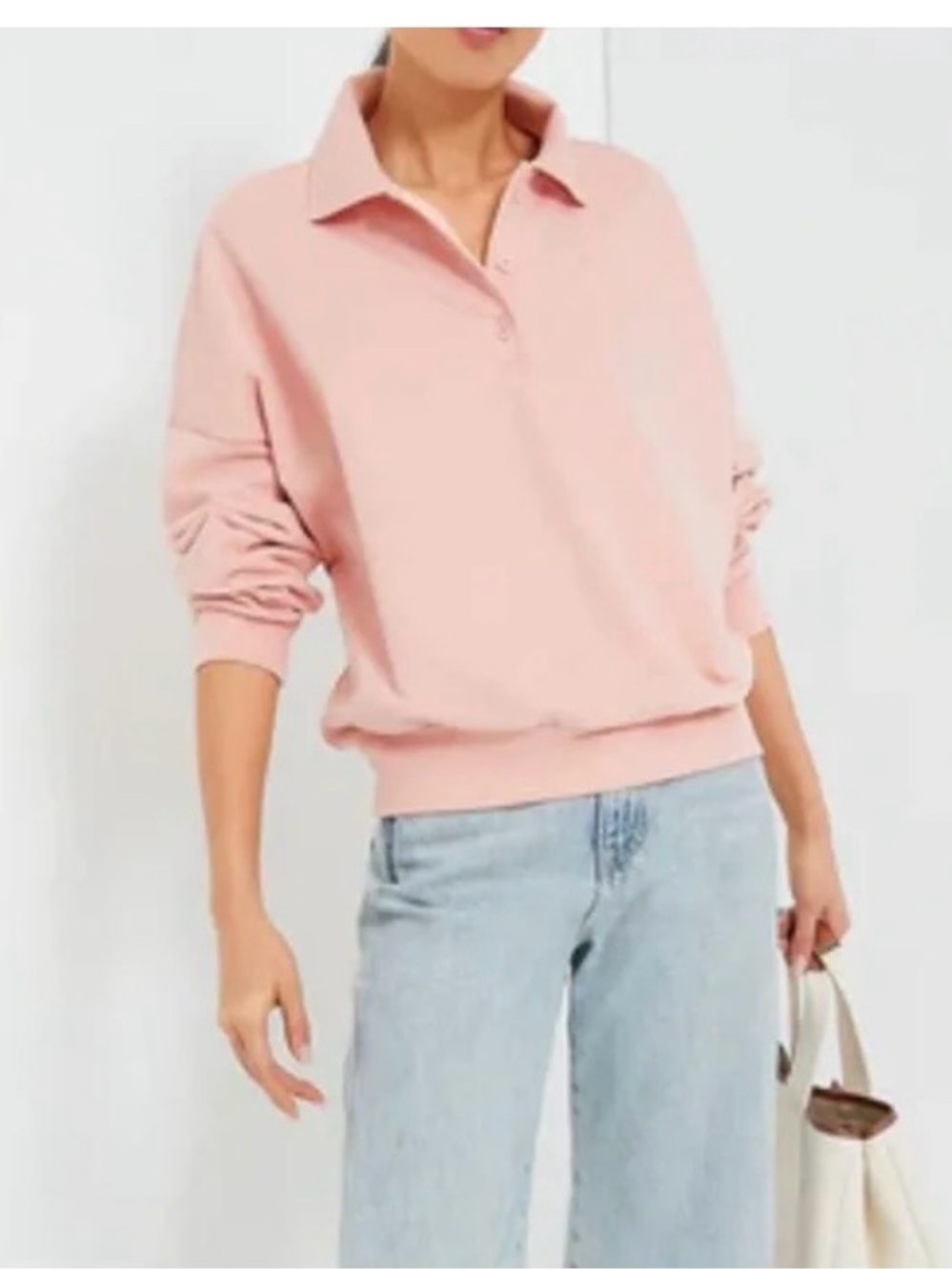 Tuckernuck Pomander Place Pink Polo Sweatshirt Large